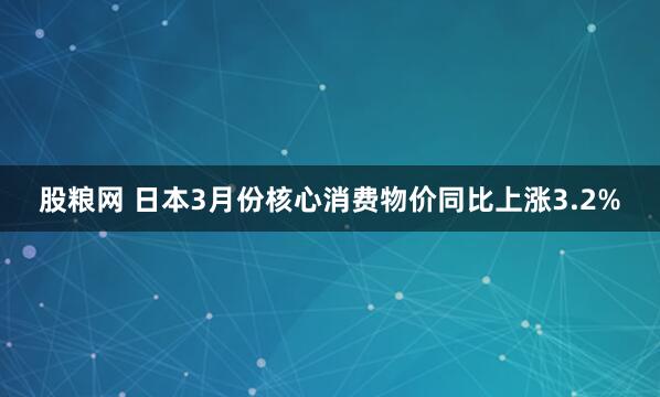 股粮网 日本3月份核心消费物价同比上涨3.2%