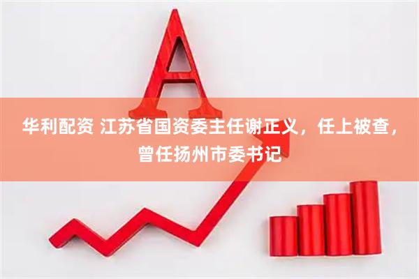 华利配资 江苏省国资委主任谢正义，任上被查，曾任扬州市委书记